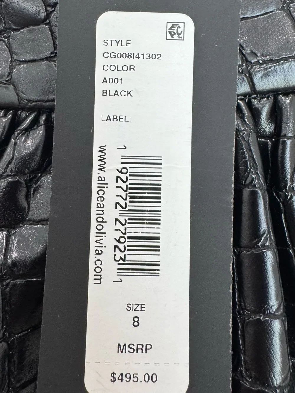 NWT Alice + Olivia TINA VEGAN Croc LEATHER GOWN maxi SKIRT - Picture 10 of 15